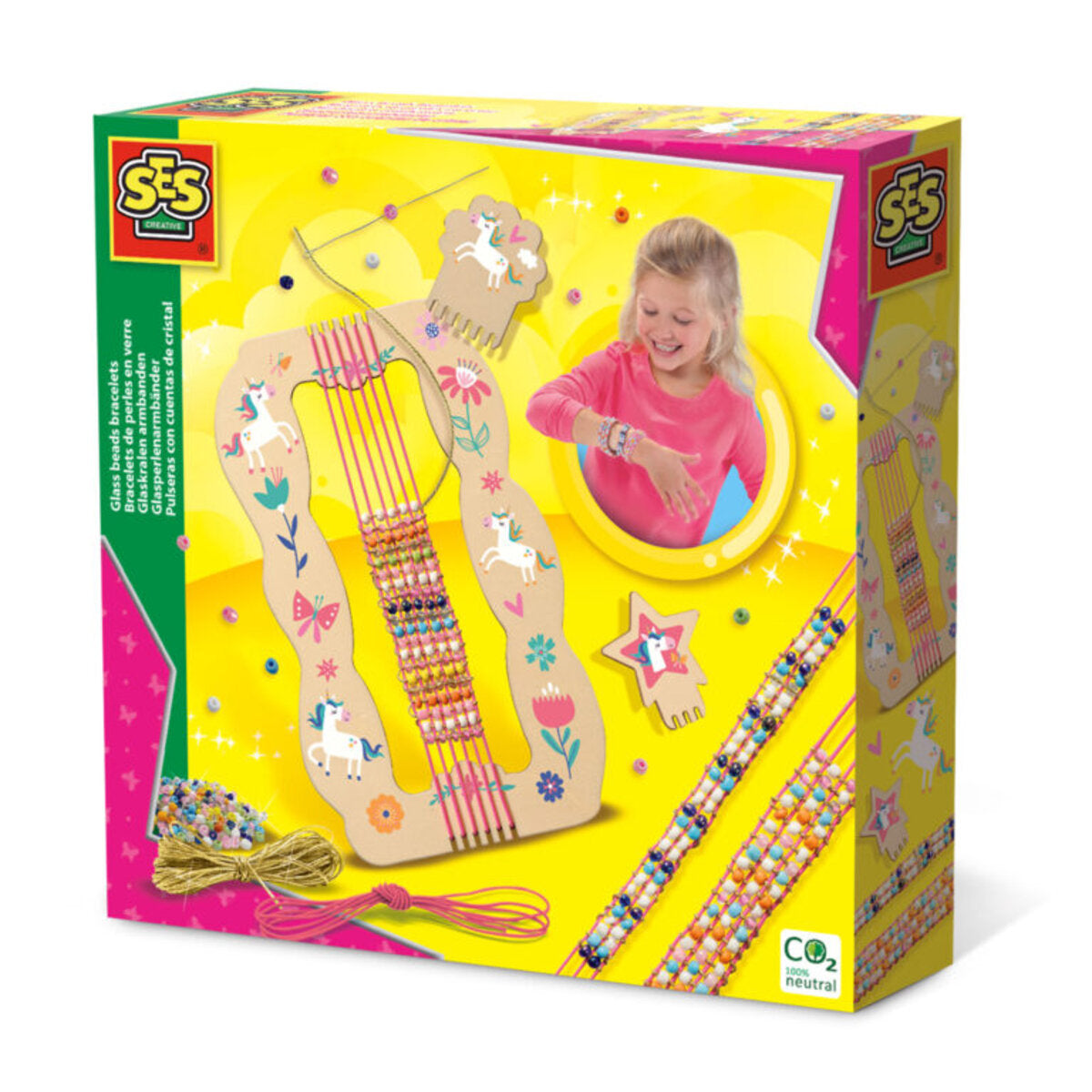 SES Creative Glasperlenarmbänder Holzwebrahmen mit Zubehör