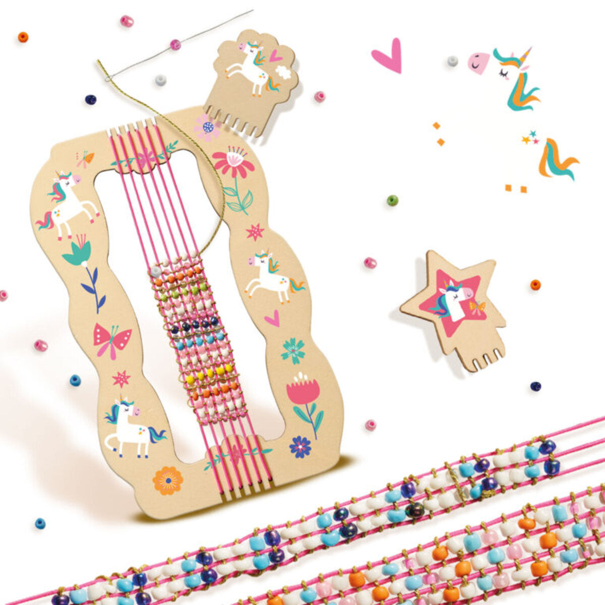 SES Creative Glasperlenarmbänder Holzwebrahmen mit Zubehör