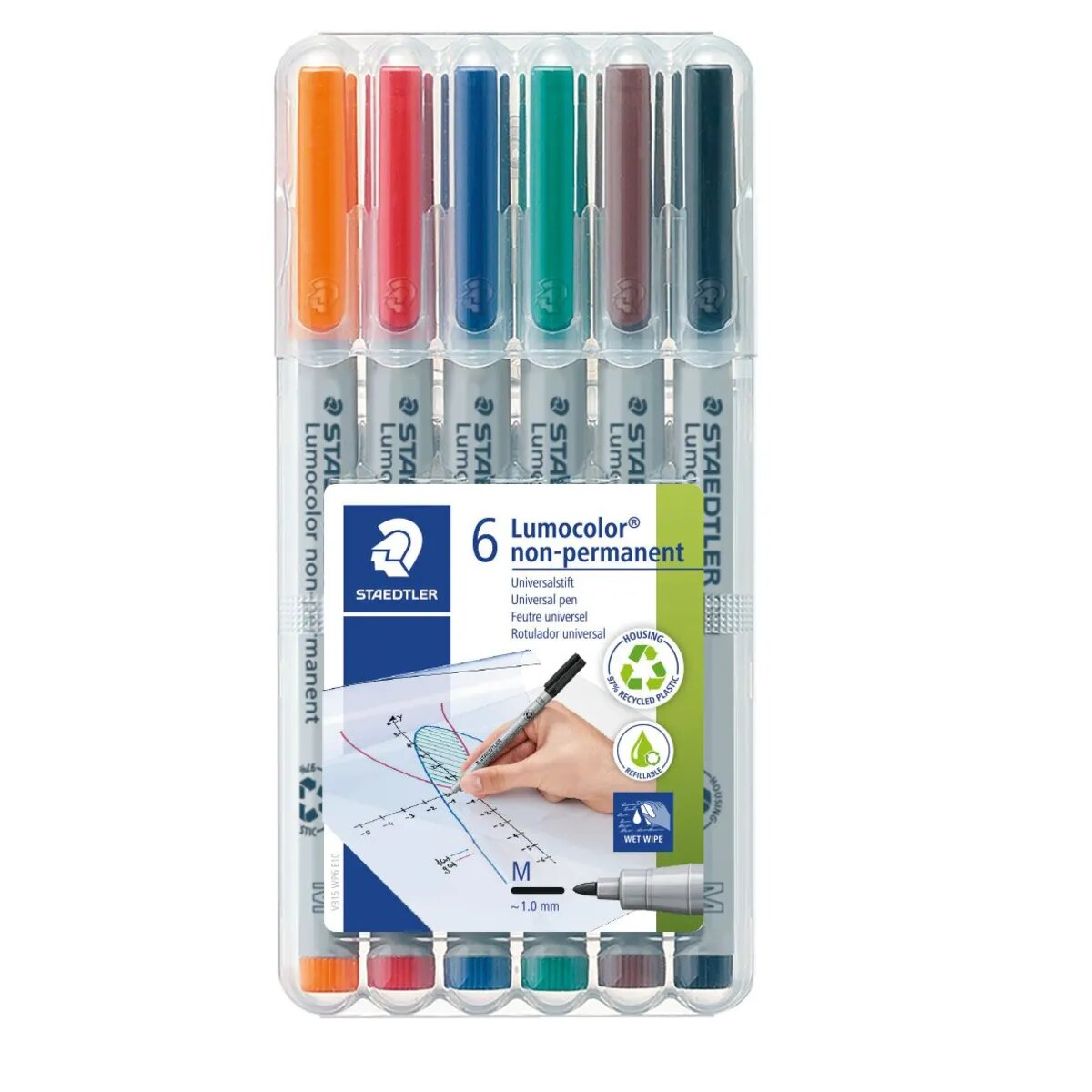 STAEDTLER® Lumocolor® non-permanent pen 315 Universalstift M, 6 Stück