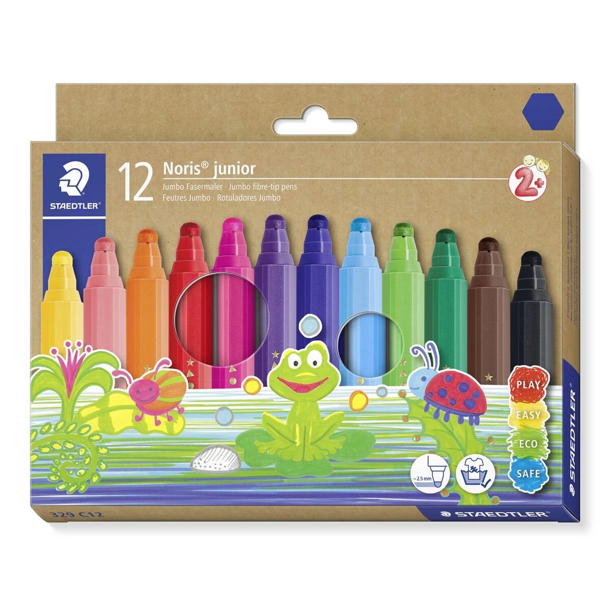 STAEDTLER® Noris® junior 329 Fasermaler, 12er Etui