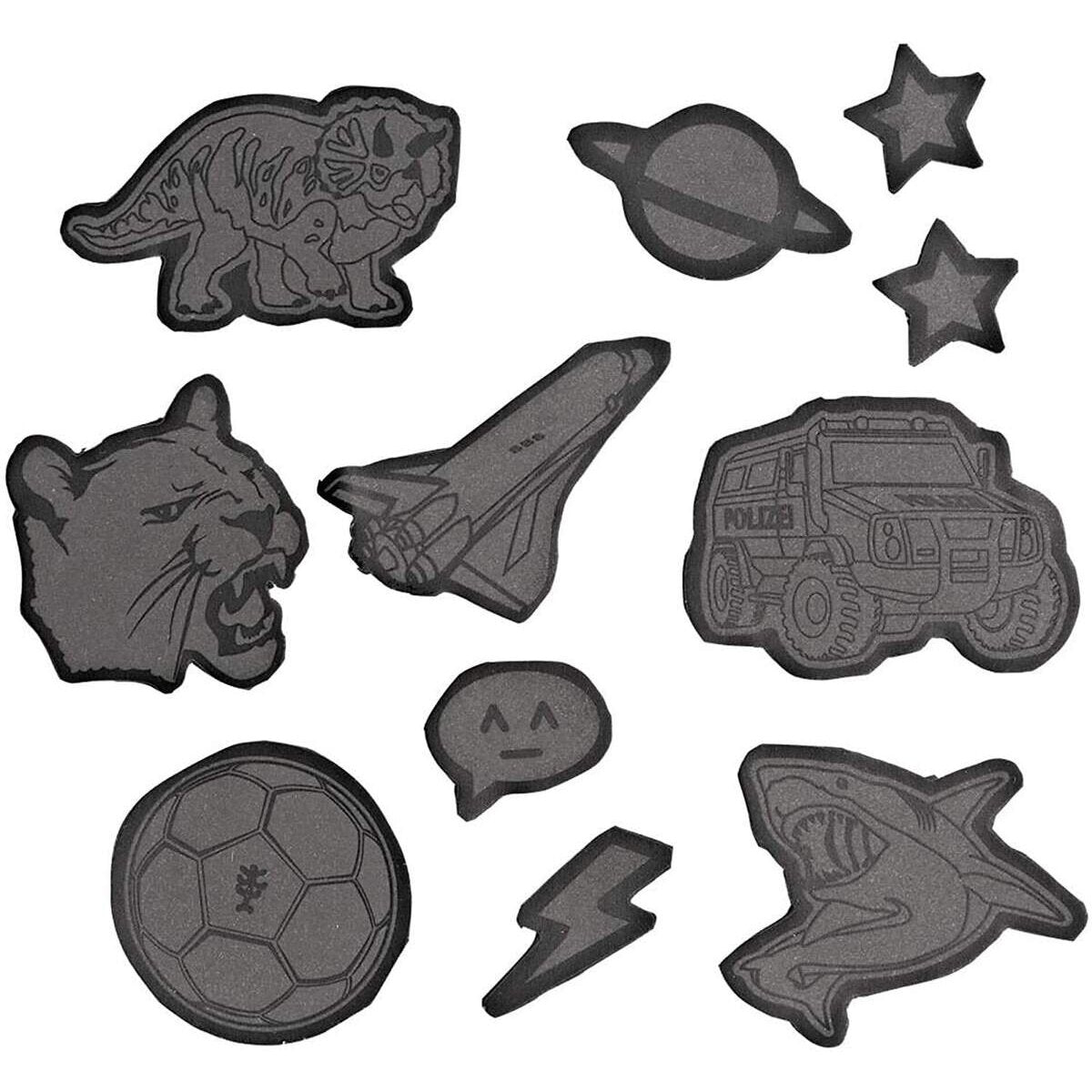 Step by Step Sticker-Set, schwarz, reflektierend, 11 Sticker