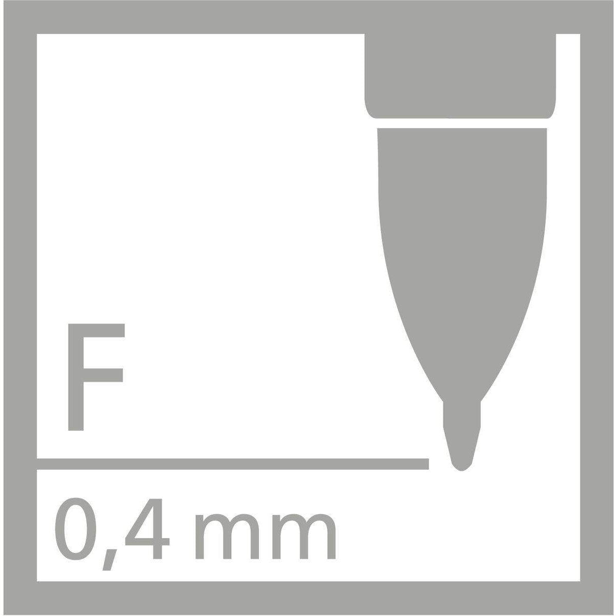 Tintenroller mit Druckmechanik - STABILO PALETTE in schwarz - Strichbreite F (0,4 mm) - Einzelstift - Schreibfarbe schwarz