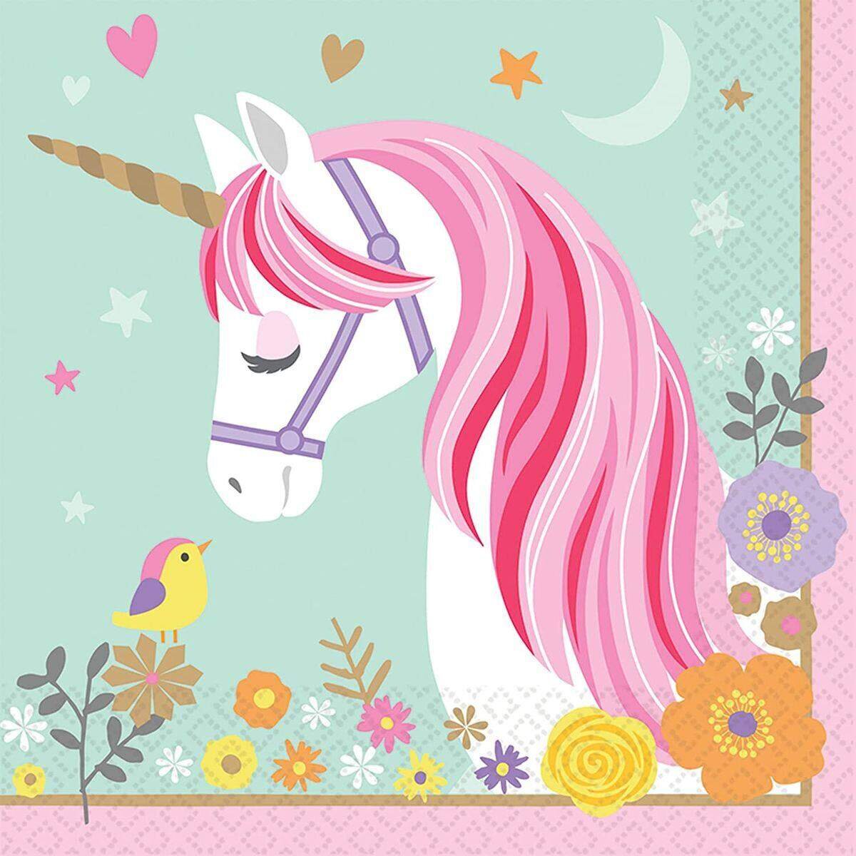 amscan 511929 Servietten "Magical Unicorn", 16 Stück