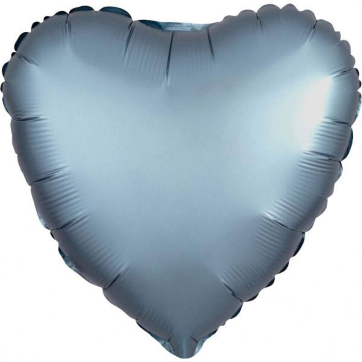 amscan Folienballon Herz stahlblau metallic