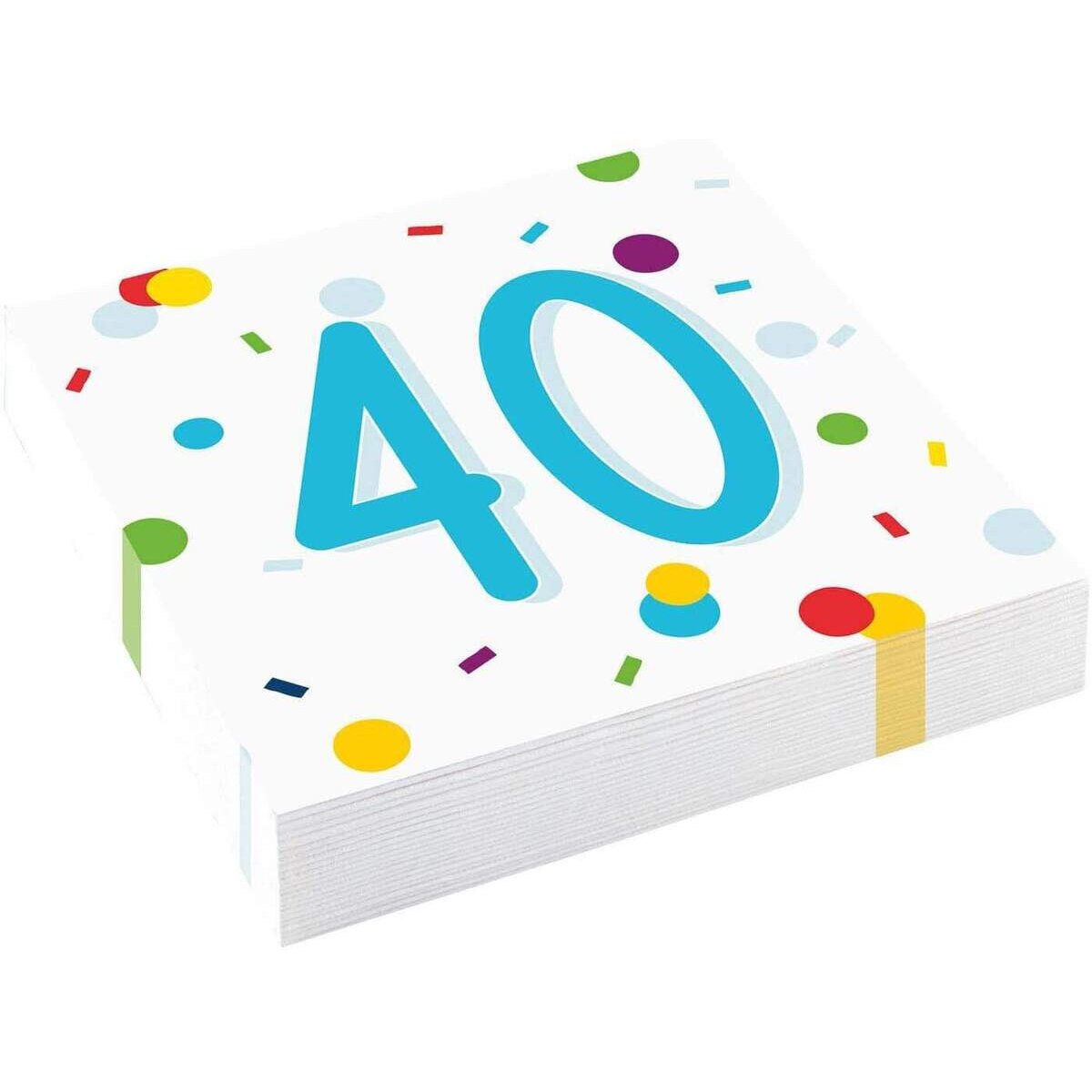 amscan Servietten 40 Konfetti Birthday 33x33cm, 20er