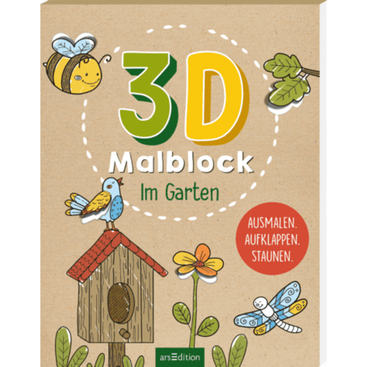 ars Edition 3D-Malblock – Im Garten