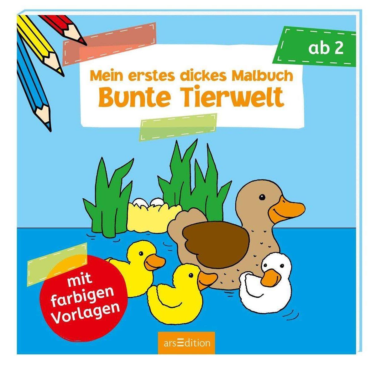 ars Edition Mein erstes dickes Malbuch Bunte Tierwelt