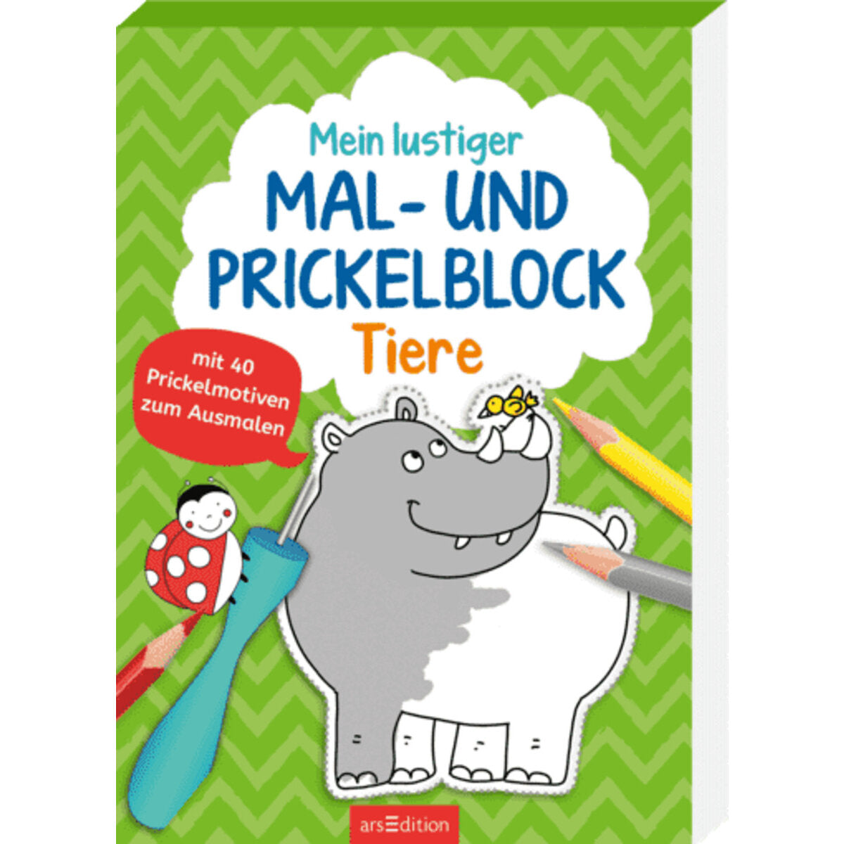 ars Edition Mein lustiger Mal- und Prickelblock Tiere