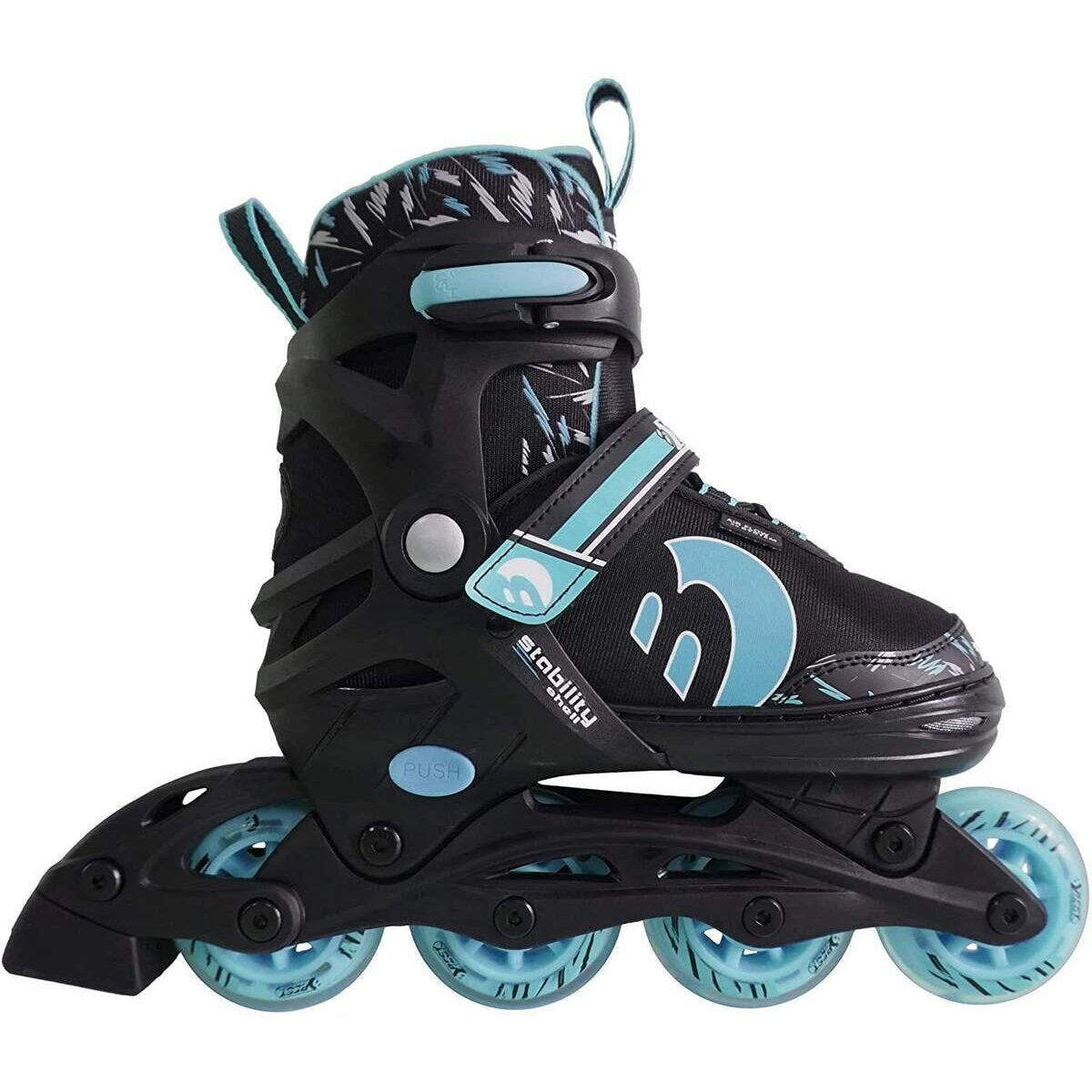 BEST Sporting Inline Skates für Kinder /Jugendliche, ABEC 7 Carbon, türkisblau / schwarz, Größe: 30-33