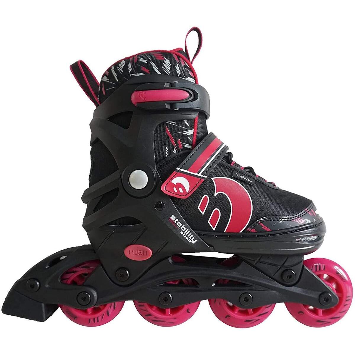 BEST Sporting Inline Skates pink / schwarz, ABEC 7 Carbon, Größe: 30-33