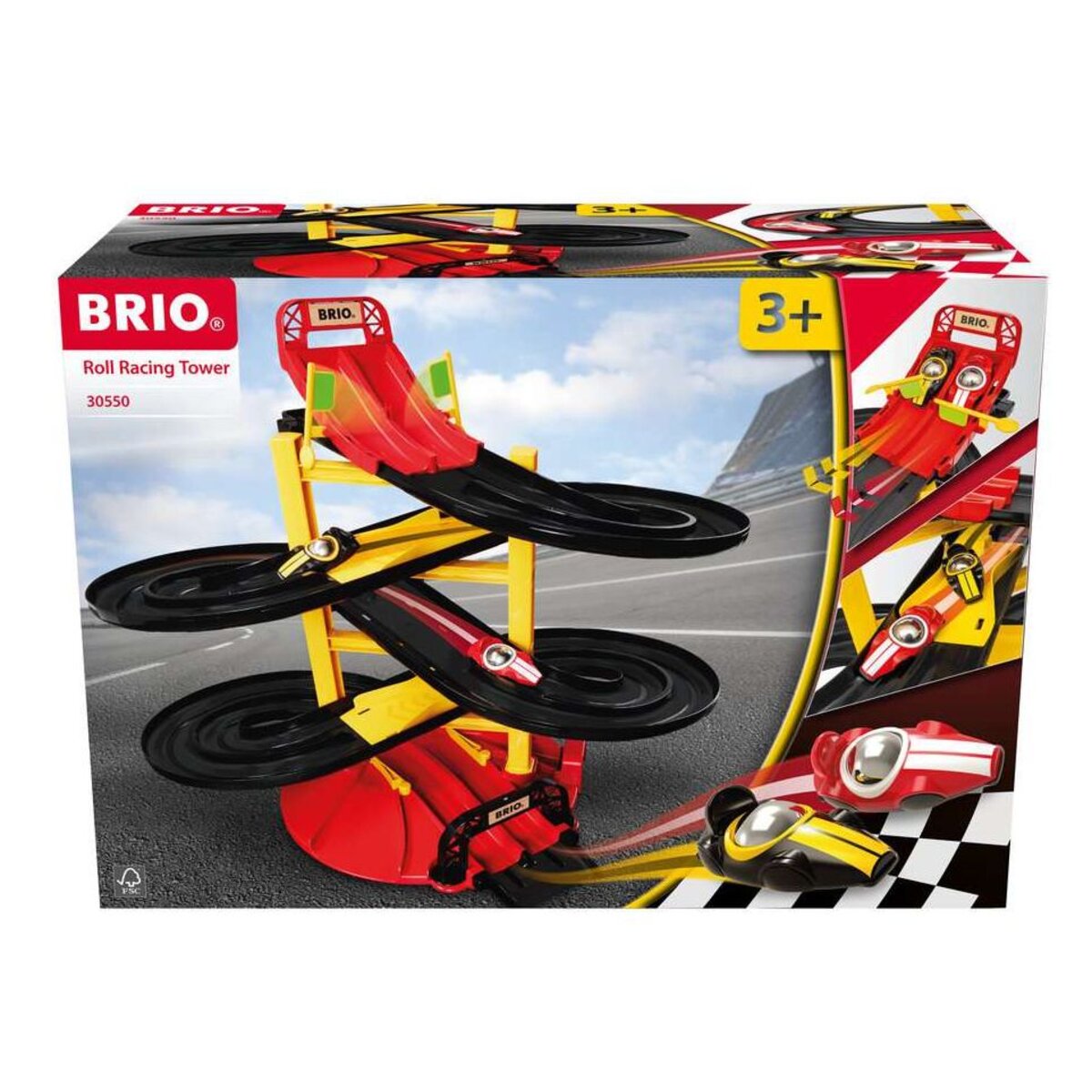 BRIO Rennbahn-Turm mit zwei Rennwagen