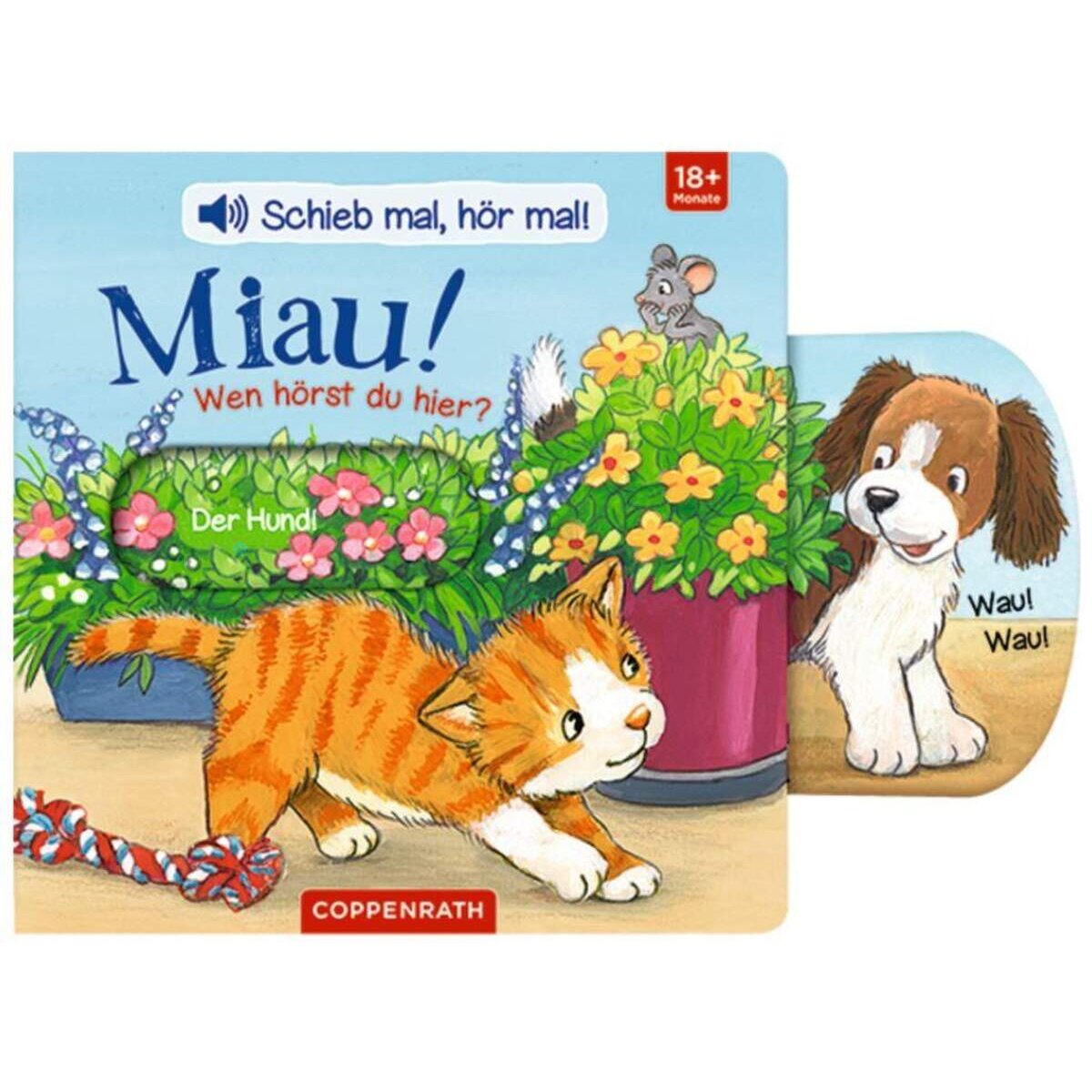 Coppenrath Verlag Schieb mal, hör mal!: Miau! Wen hörst du hier? (Soundbuch)