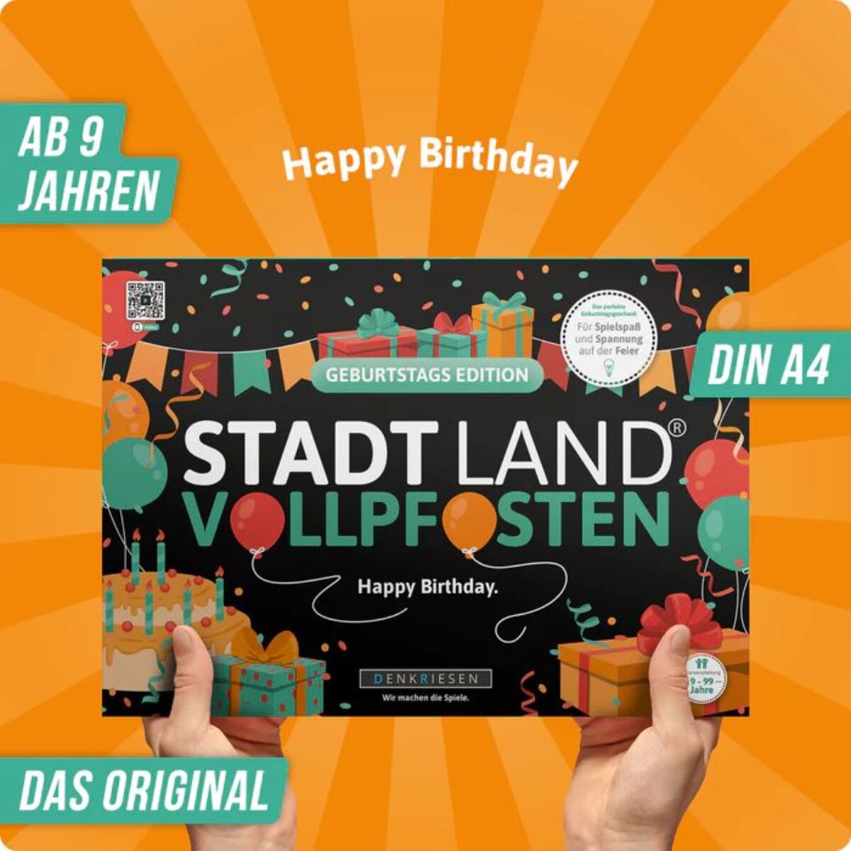 Denkriesen Stadt Land Vollpfosten - Geburtstags Edition "Happy Birthday"