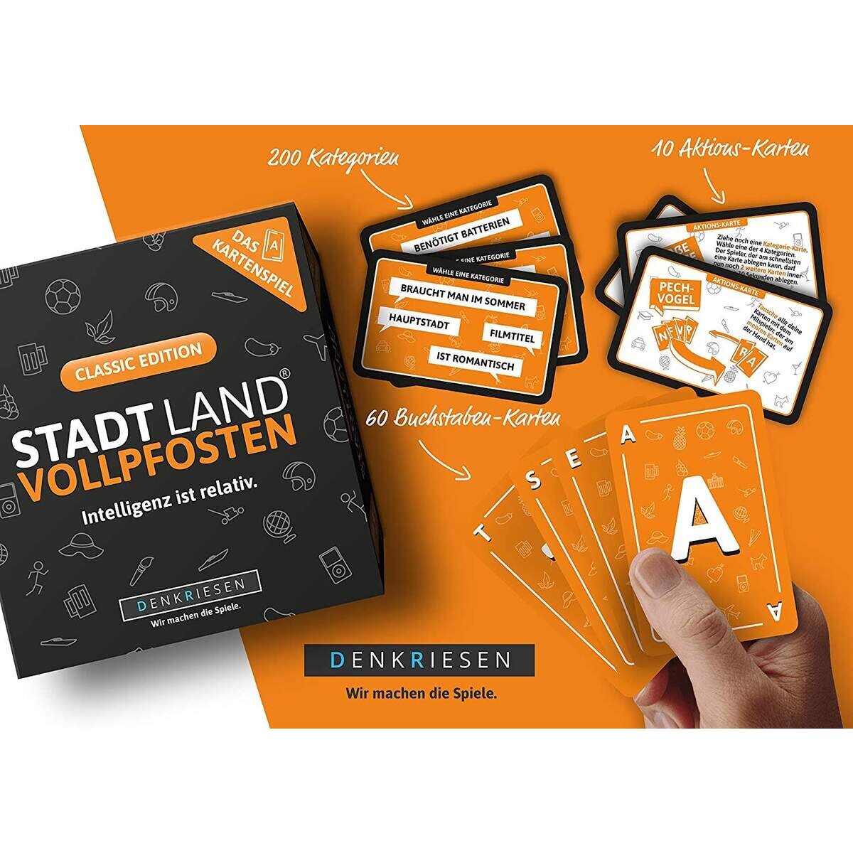 Denkriesen Stadt Land Vollpfosten® Das Kartenspiel – Classic Edition