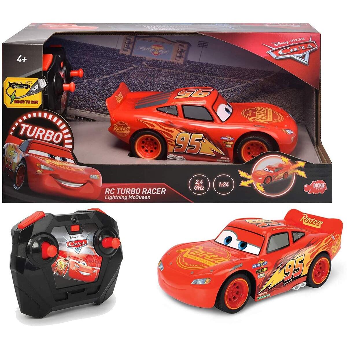 Dickie Toys RC Cars 3 Lightning McQueen Turbo Racer