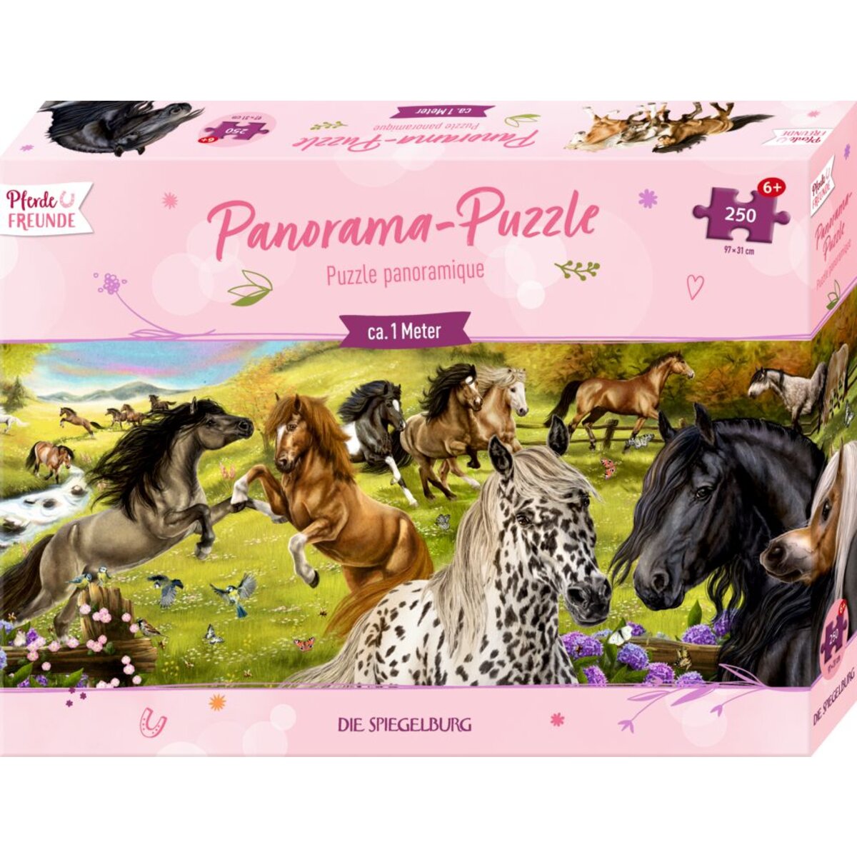 Die Spiegelburg Panorama-Puzzle - Pferdefreunde (250 Teile)