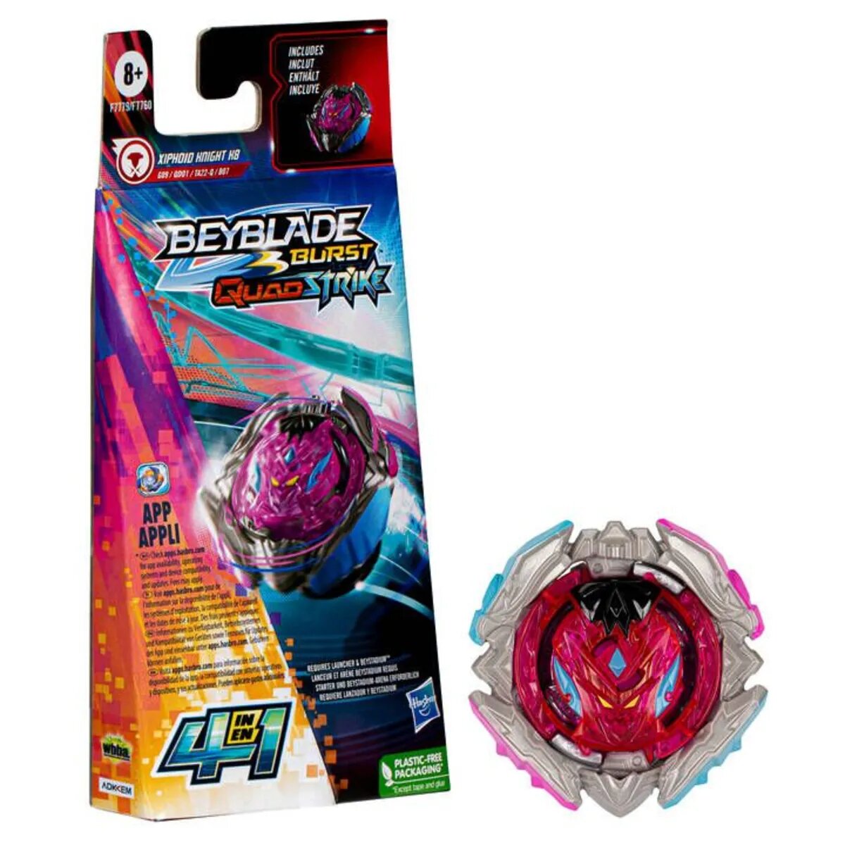 Hasbro Beyblade Burst Quadstrike Single Pack, 1 Stück, 4-fach sortiert