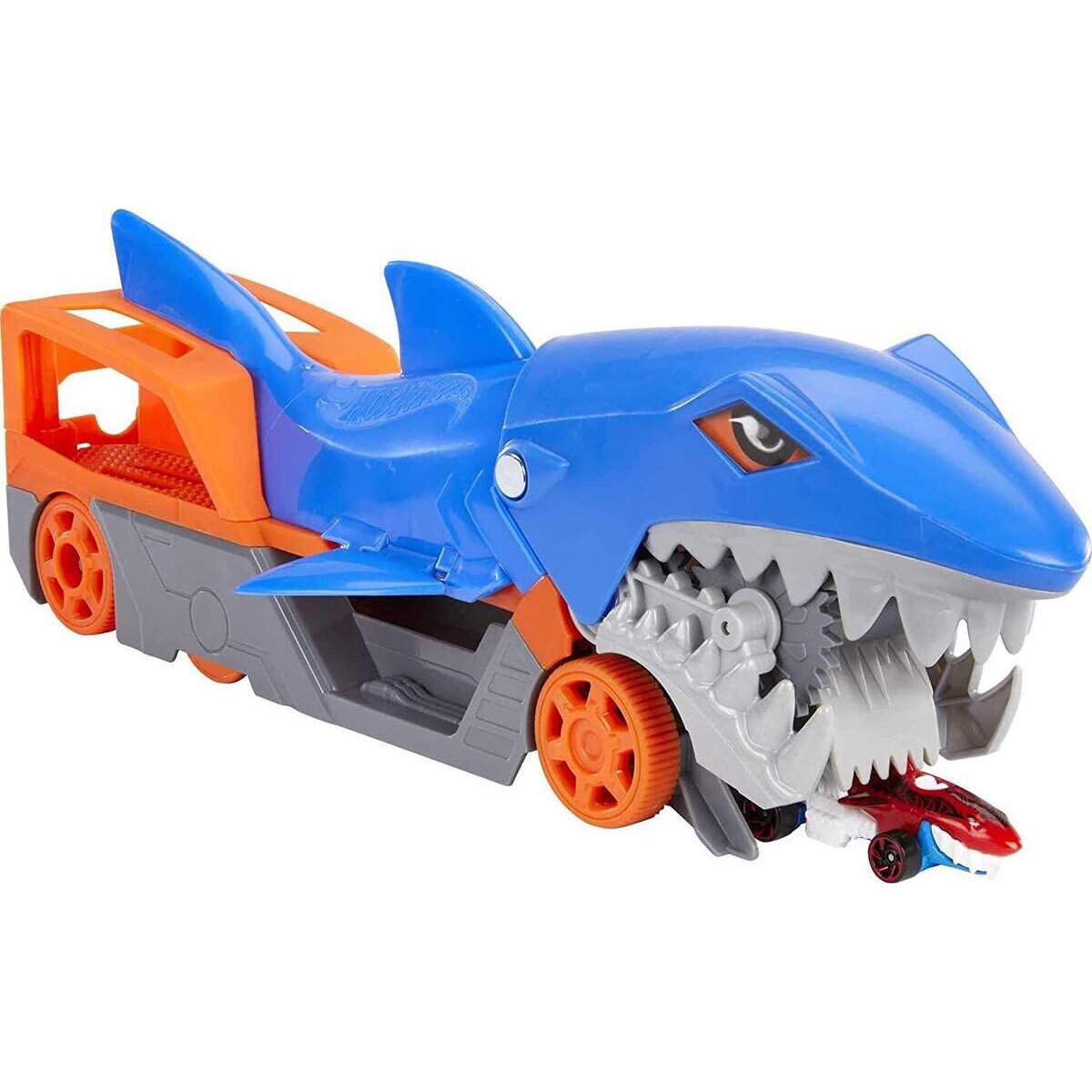 Hot Wheels Hungriger Hai-Transporter für bis zu 5 Spielzeugautos