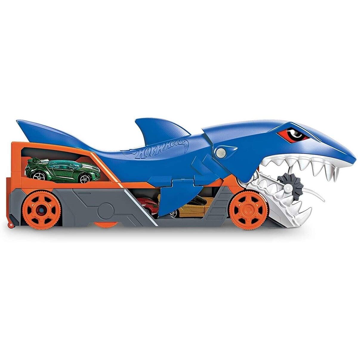 Hot Wheels Hungriger Hai-Transporter für bis zu 5 Spielzeugautos
