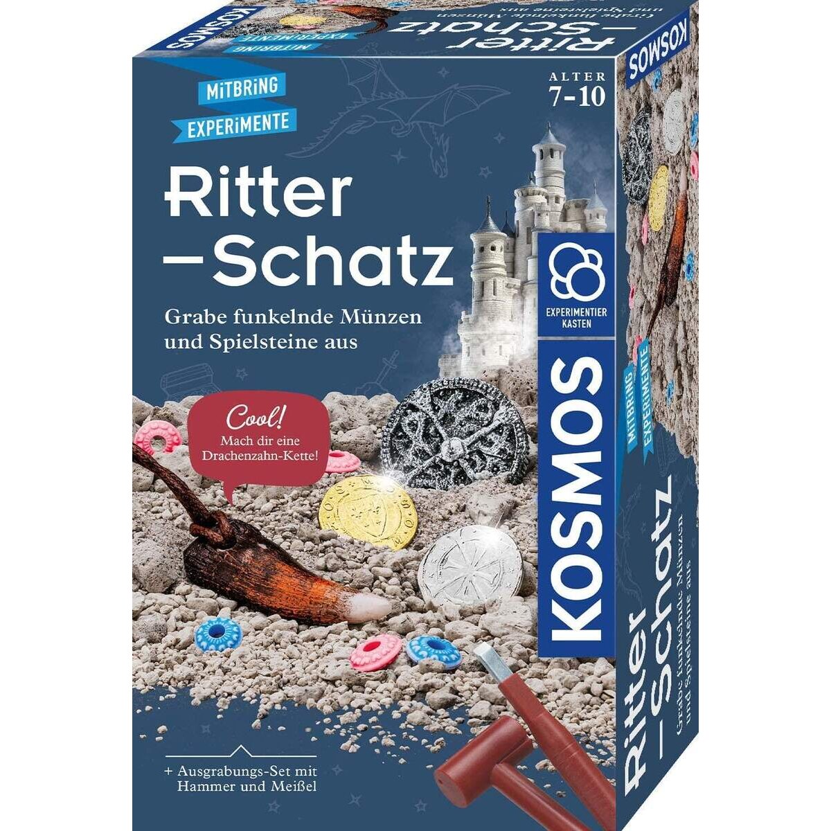 KOSMOS Ritter-Schatz, Grabe funkelnde Münzen und Spielsteine aus