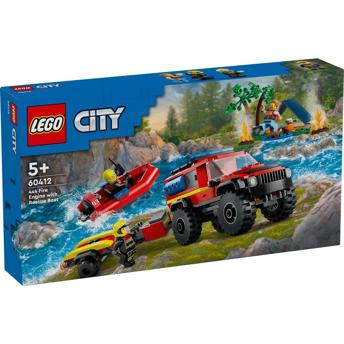 LEGO® City 60412 Feuerwehrgeländewagen mit Rettungsboot