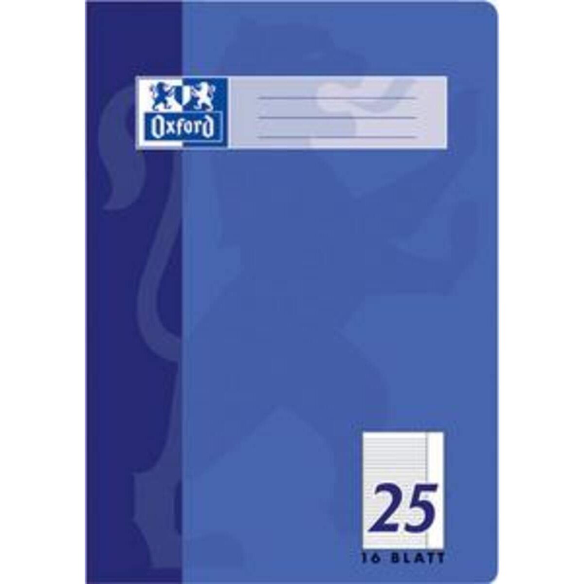 Oxford Schulheft A4, liniert, Lineatur 25, 16 Blatt, blau, SCRIBZEE®, Optik Paper®