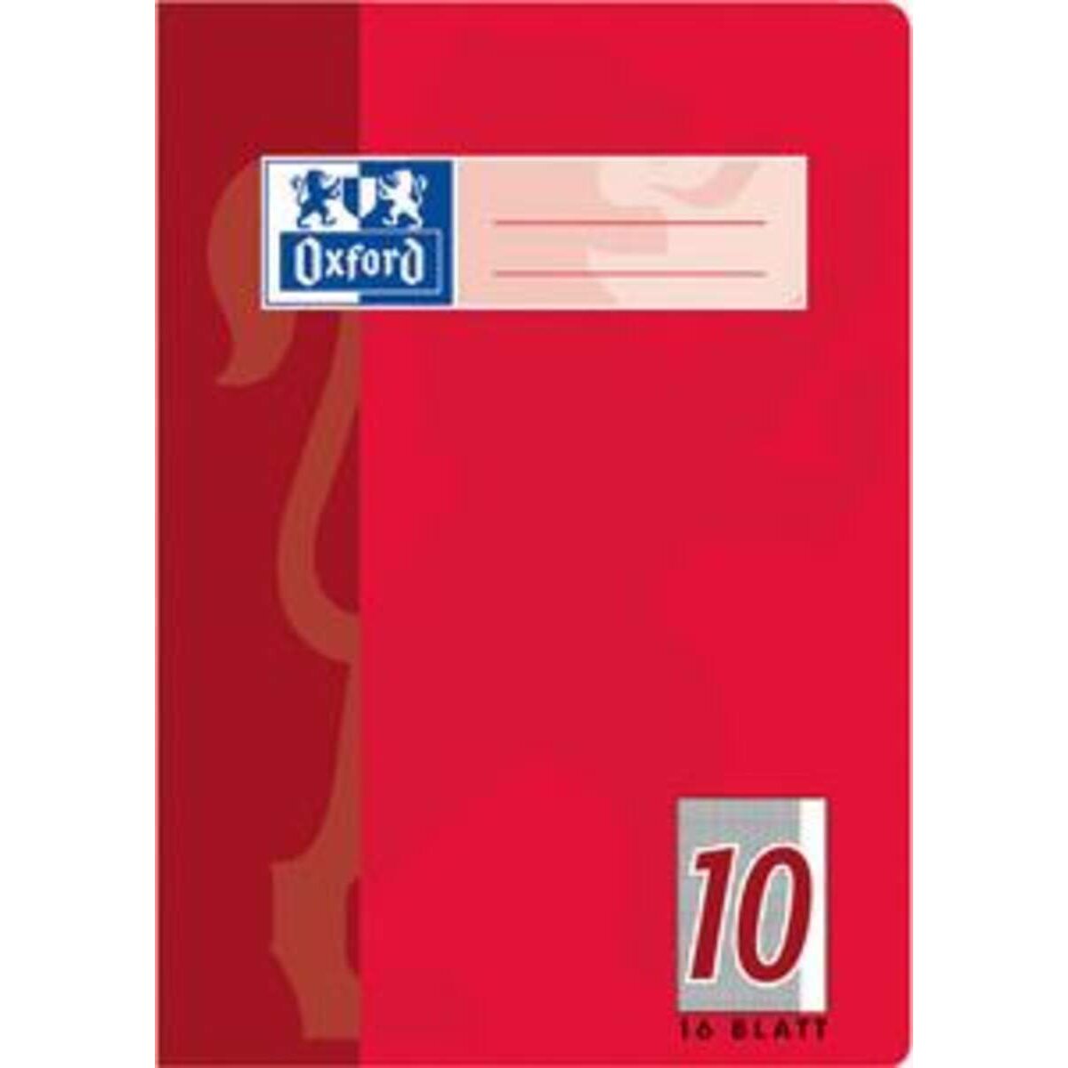 Oxford Schulheft A5, kariert, Lineatur 10, 16 Blatt, rot, Optik Paper®