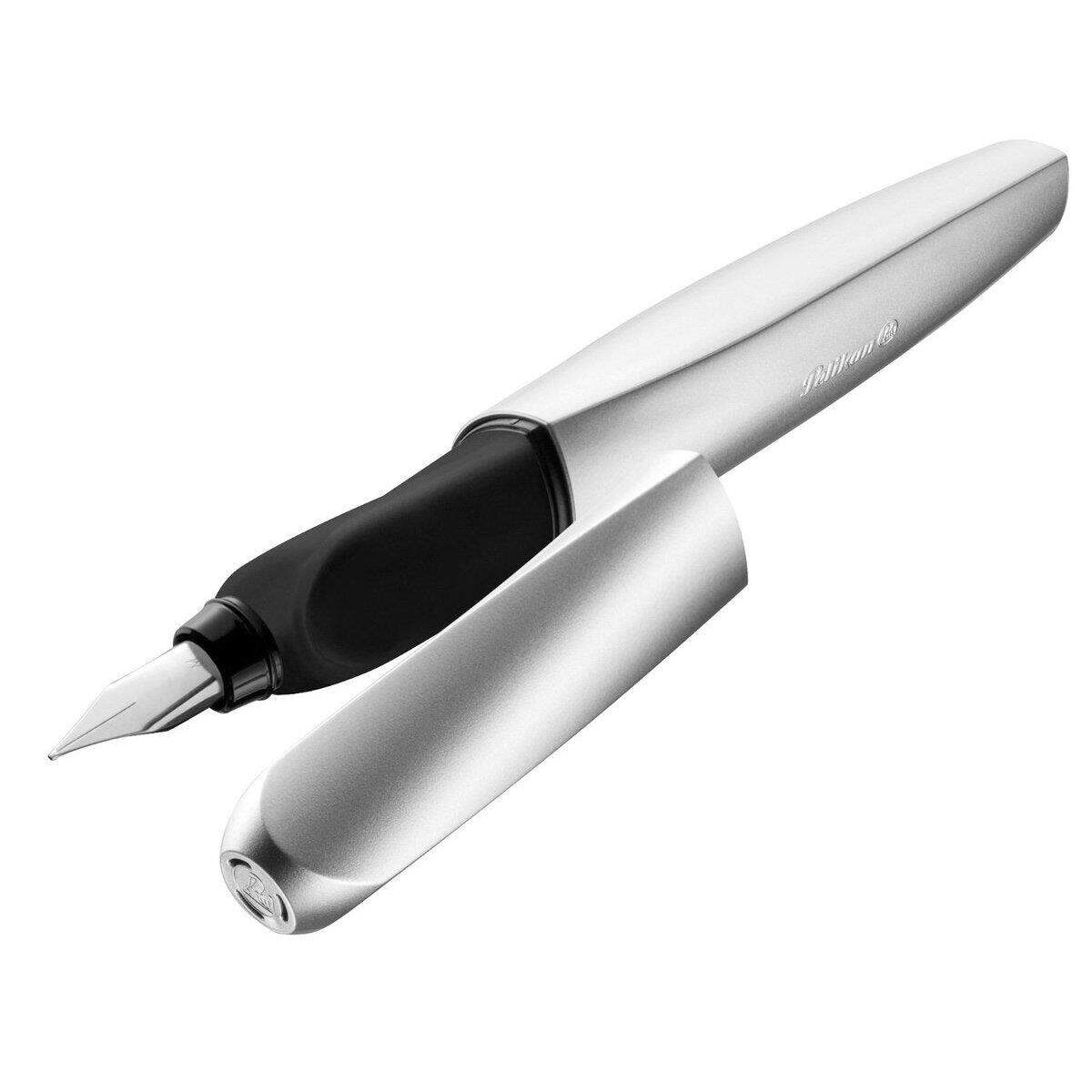 Pelikan Twist® Füller Feder M, Silver, universell für Rechts- und Linkshänder