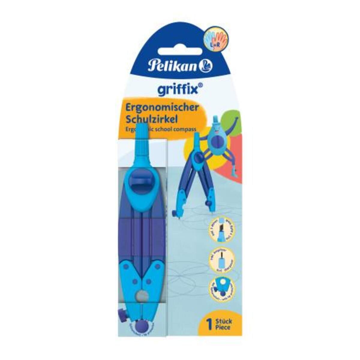 Pelikan griffix® Zirkel mit Spitzenschutz, blau - Blister-Verpackung