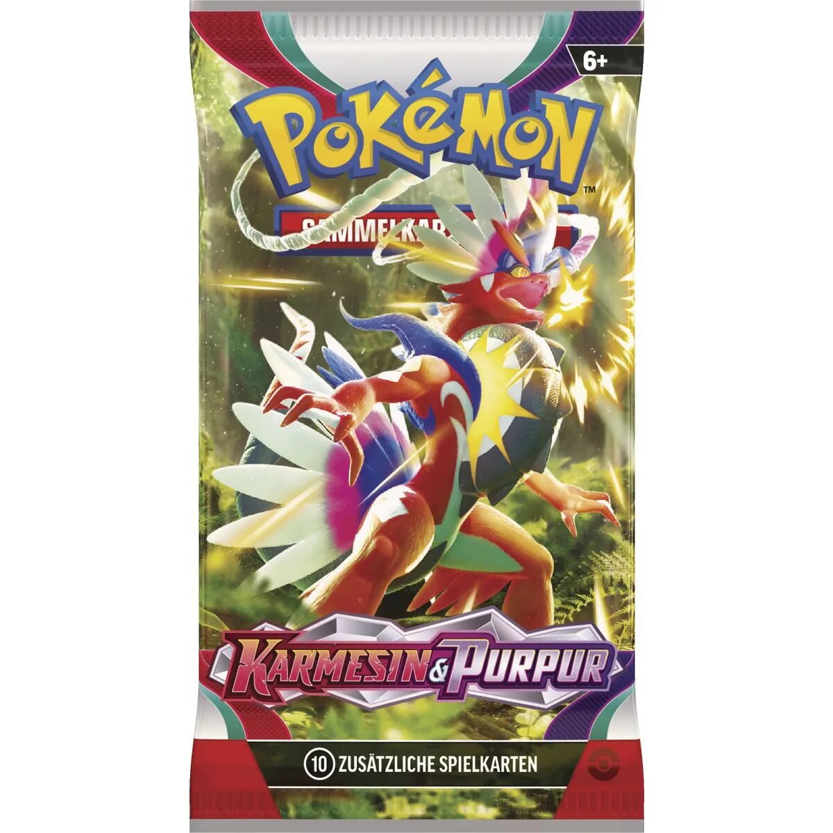 Pokemon Booster Karmesin & Purpur, 1 Stück, Design 4-fach sortiert