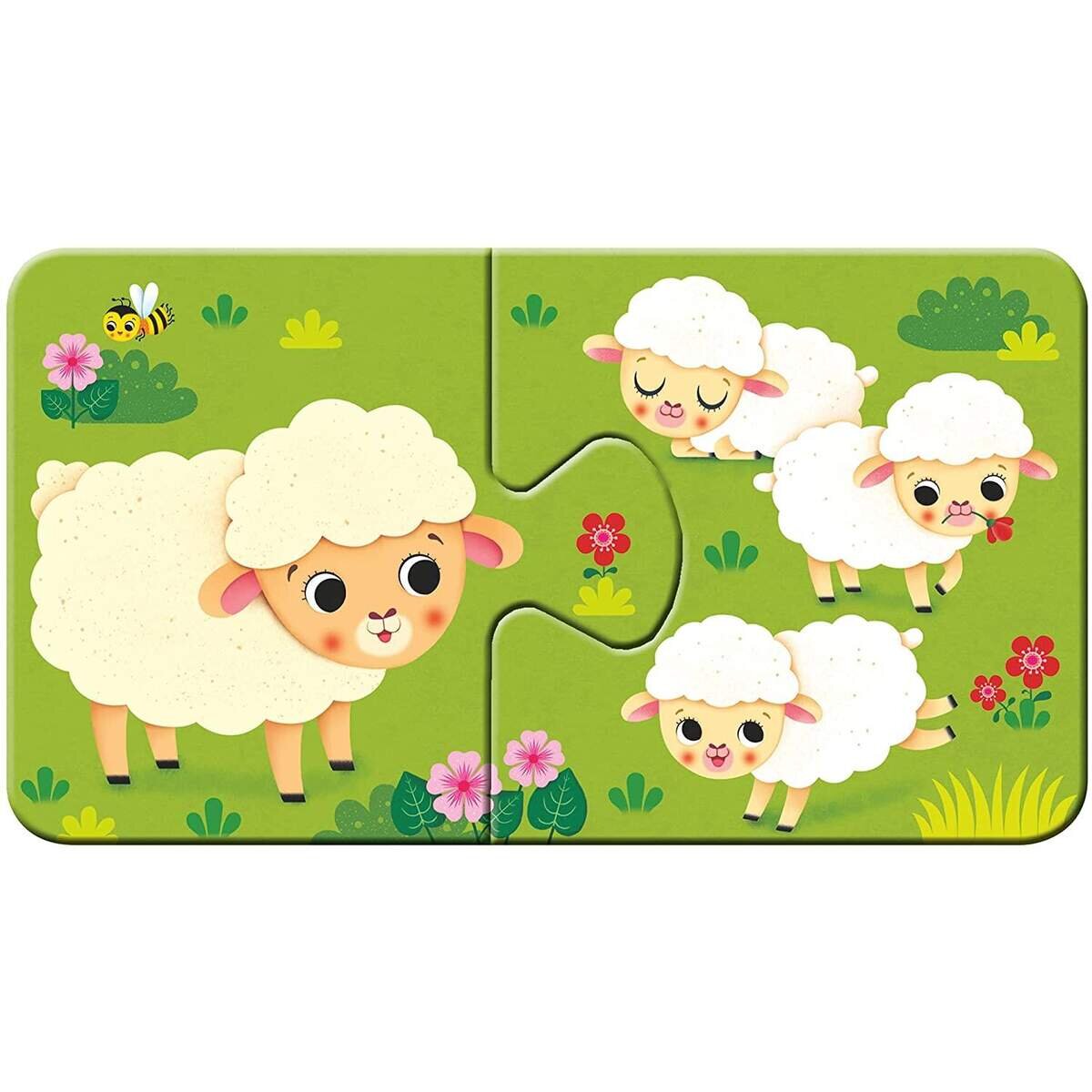 Ravensburger Kinderpuzzle - Tiere und ihre Kinder, 9x2 Teile