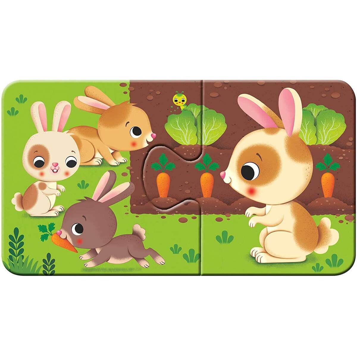 Ravensburger Kinderpuzzle - Tiere und ihre Kinder, 9x2 Teile