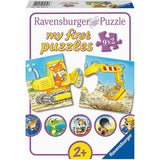 Ravensburger Kinderpuzzle - Tierische Baustelle 9 x 2 Teile