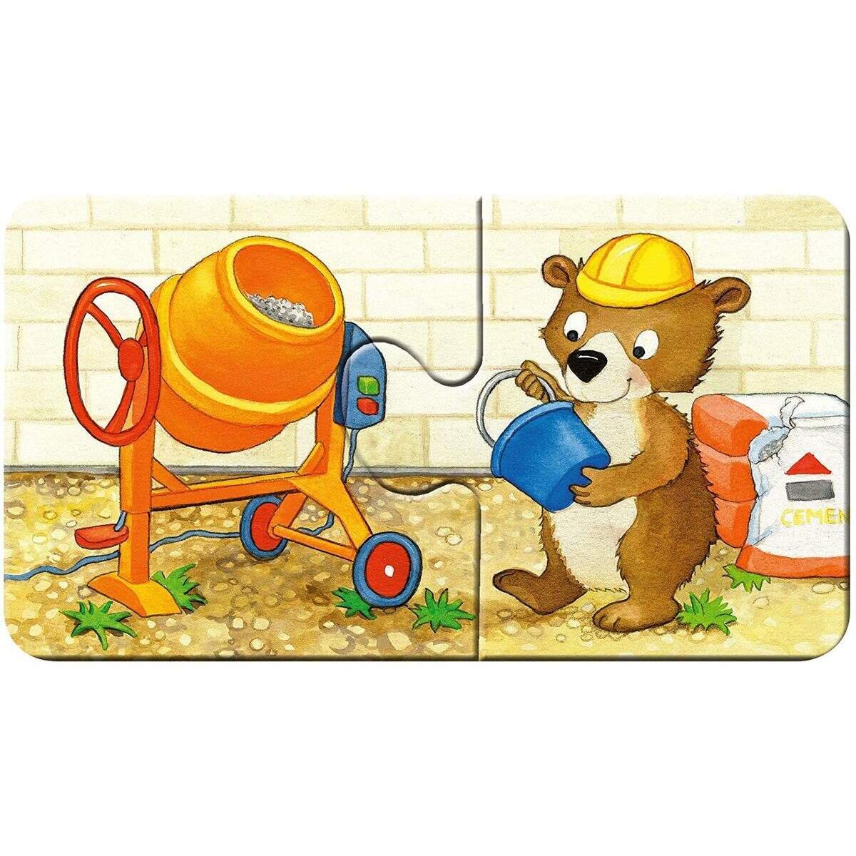 Ravensburger Kinderpuzzle - Tierische Baustelle 9 x 2 Teile