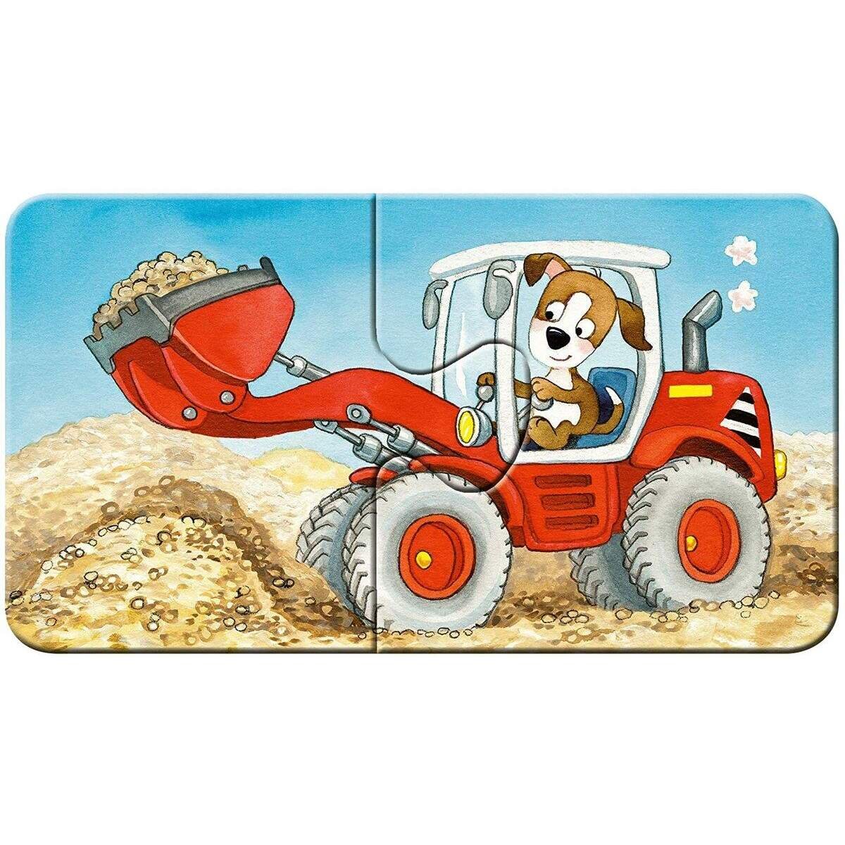 Ravensburger Kinderpuzzle - Tierische Baustelle 9 x 2 Teile