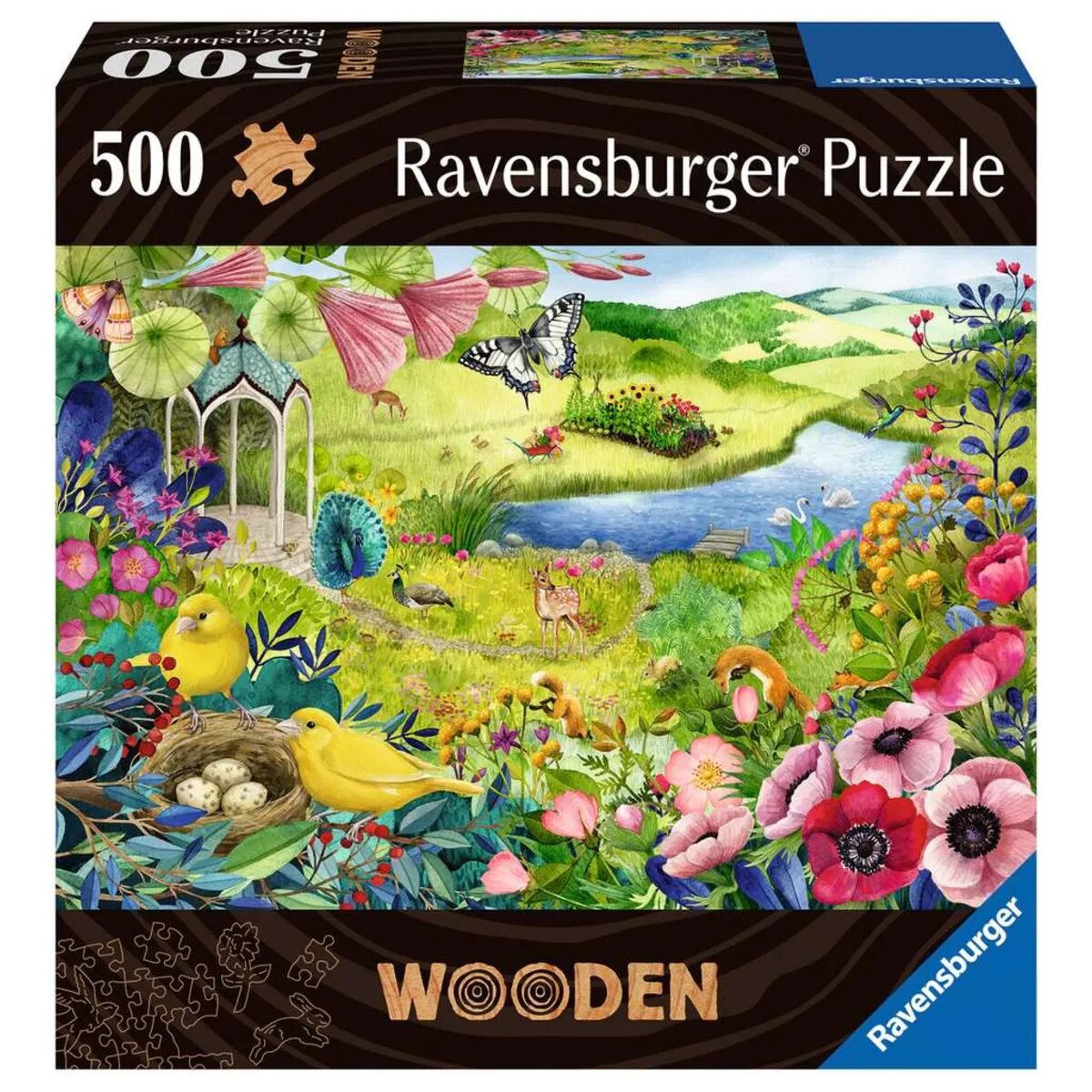 Ravensburger Wooden Puzzle - Wilder Garten, 500 Teile