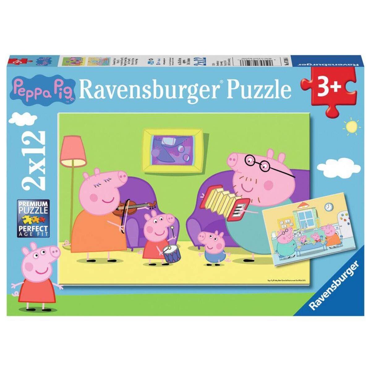 Ravensburger Puzzle Peppa Wutz, Zuhause bei Peppa, 2x12 Teile