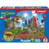 Schmidt Spiele Kinderpuzzle  Dinosaurs, Dinosaurier der Urzeit, 100 Teile, mit Saichania mini Figur