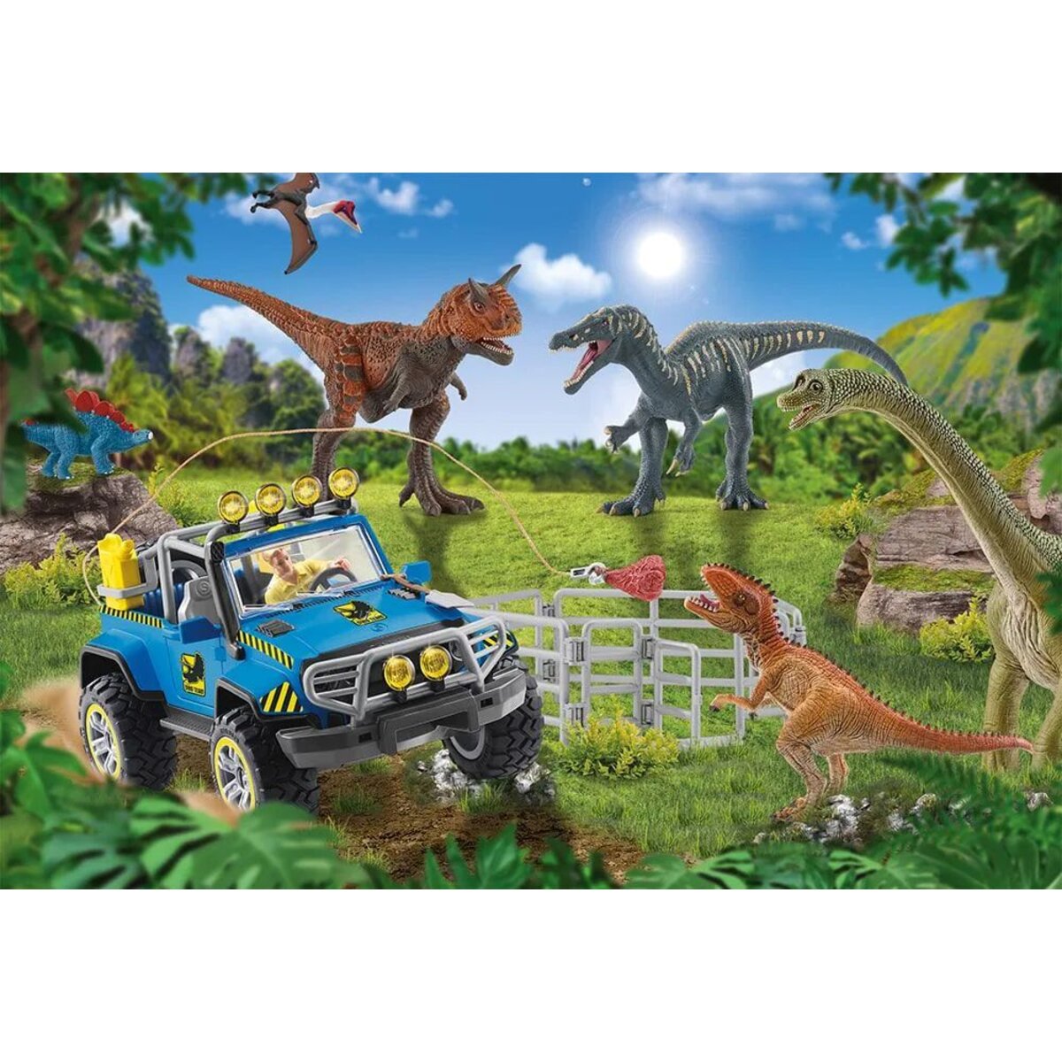 Schmidt Spiele Kinderpuzzle Dinosaurs, Urzeit-Giganten, 60 Teile, mit Baby Stegosaurus Figur