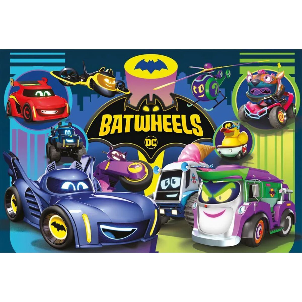 Schmidt Spiele Puzzle - DC Batwheels: Batmobile gegen Legion der Düser, 60 Teile