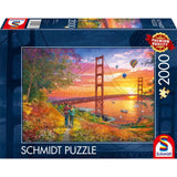 Schmidt Spiele Puzzle - Spaziergang zur Golden Gate Bridge, 2000 Teile