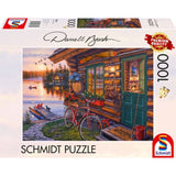 Schmidt Spiele Puzzle - Seehütte mit Fahrrad, 1000 Teile