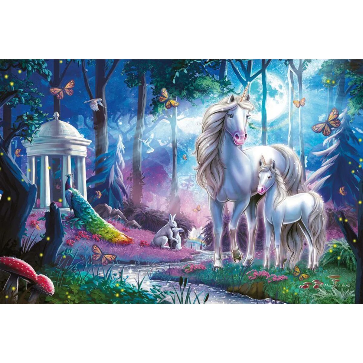 Schmidt Spiele Puzzle - Einhornstute mit Fohlen, 200 Teile