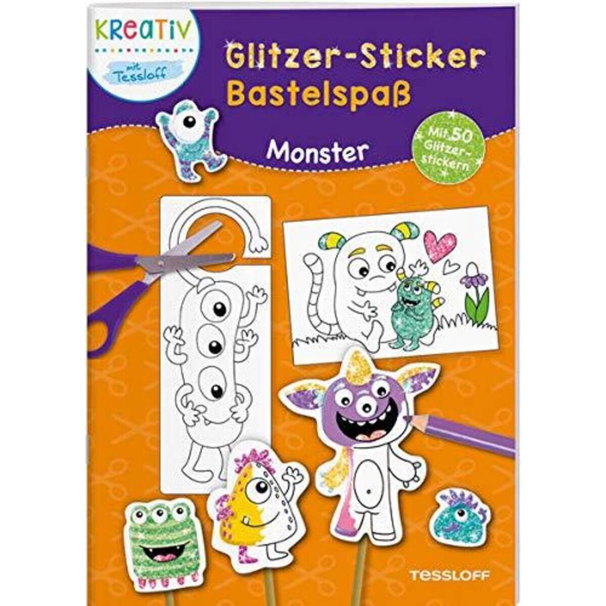 Tessloff Glitzer-Sticker Bastelspaß. Monster