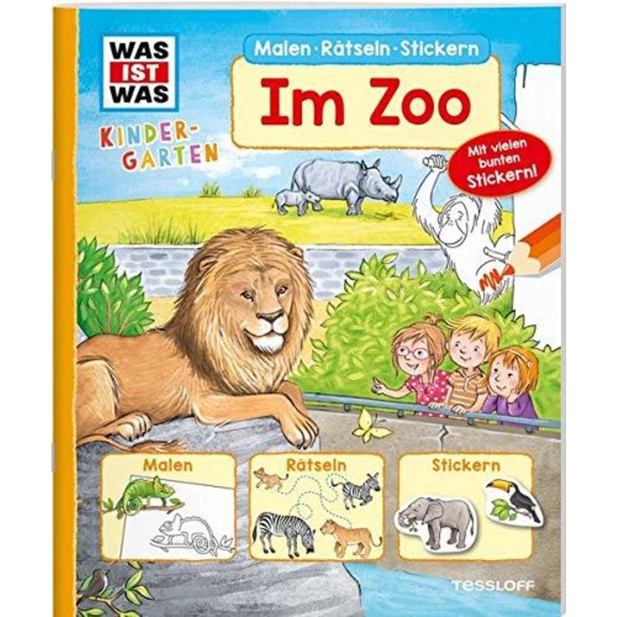 Tessloff WAS IST WAS Kindergarten - Im Zoo: Malen, Rätseln, Stickern