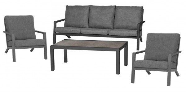 Siena Garden Belia Alu-Loungeset, anthrazit